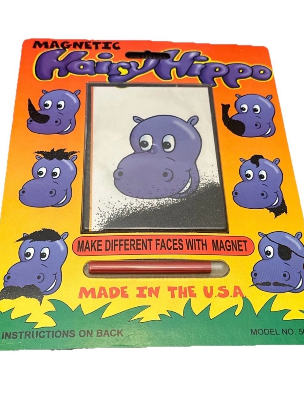 Smethport Specialty Company Hairy Hippo Toy Magnetic Wooly Willy New Unused 1998
